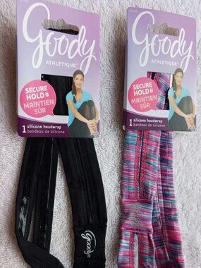 Goody Athletique Silicone Headwrap Slide Proof Secure Hold Fit Double Head Band